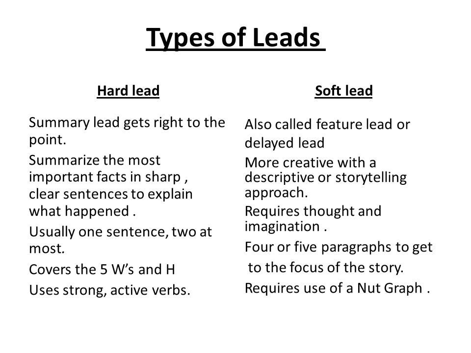 hard lead vs soft lead