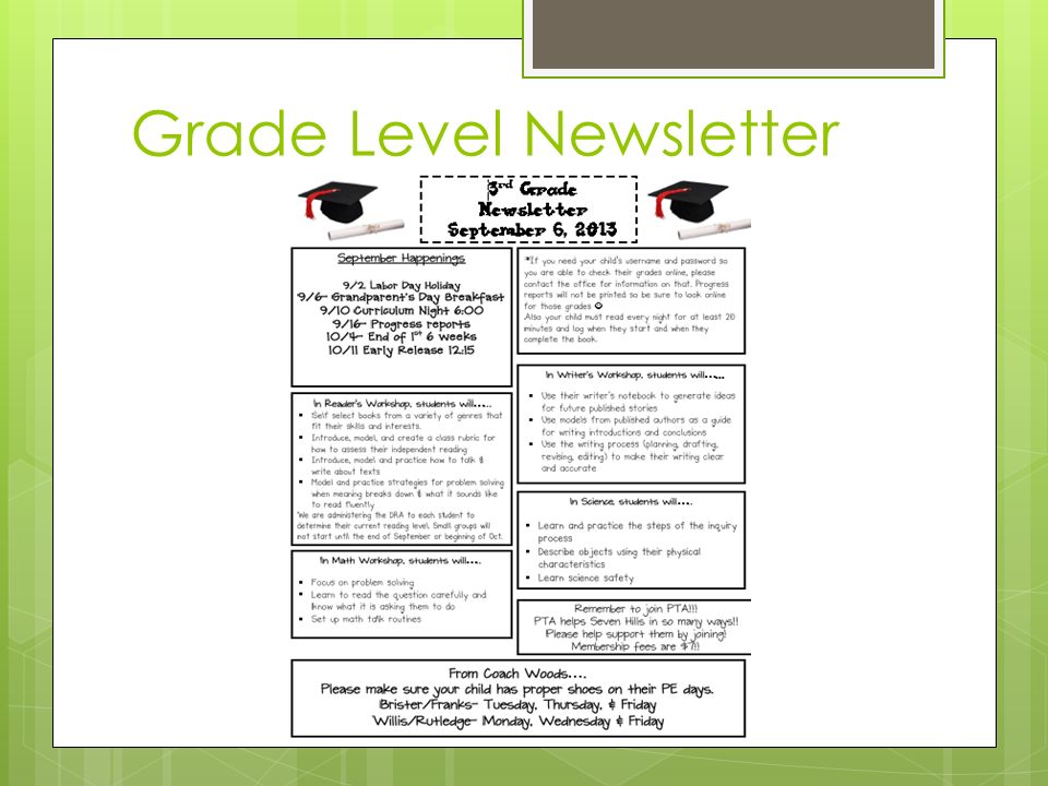 Grade Level Newsletter