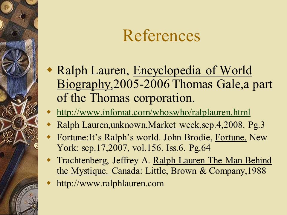 Ralph Lauren 1967-Present By: Keilani Fite. Who is Ralph Lauren?  Born  Ralph Lifshitz  Oct.14,1939 Bronx, New York  Product Lines  A. Rivets &  Co. - ppt download