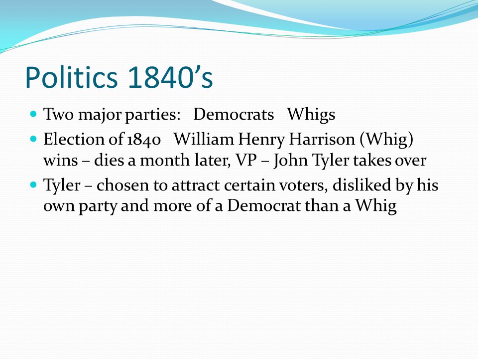 Presidency Chart William Henry Harrison And John Tyler