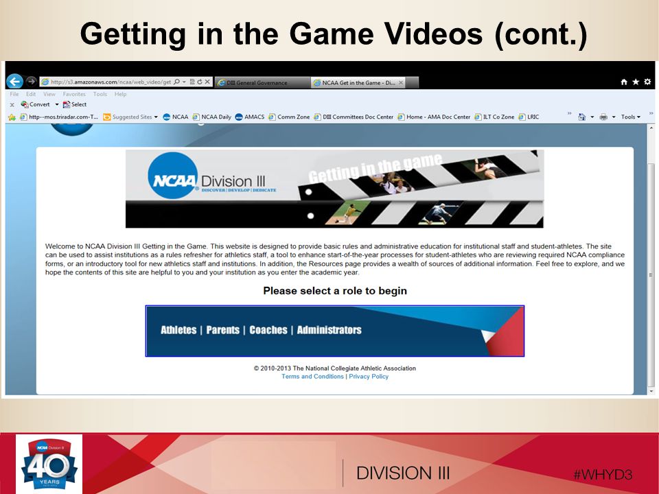 Getting in the Game Videos (cont.)