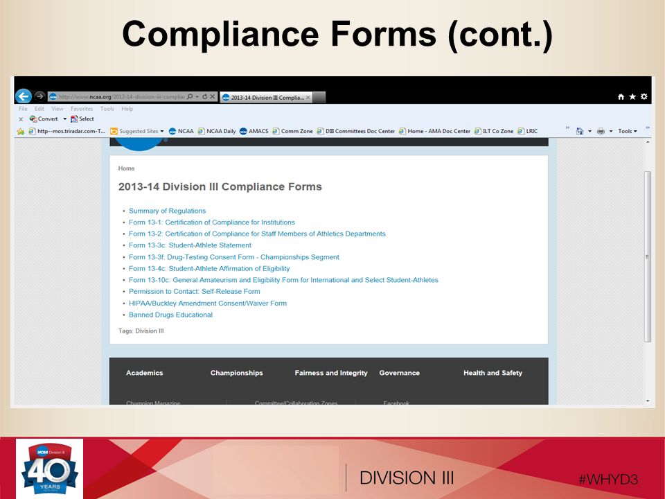 Compliance Forms (cont.)