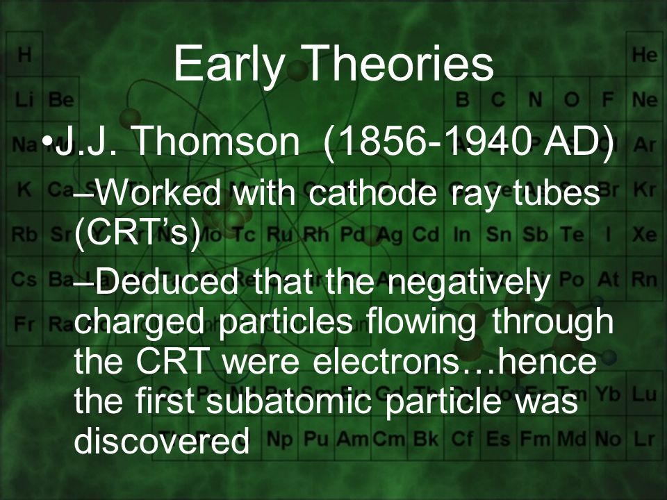 Early Theories J.J.