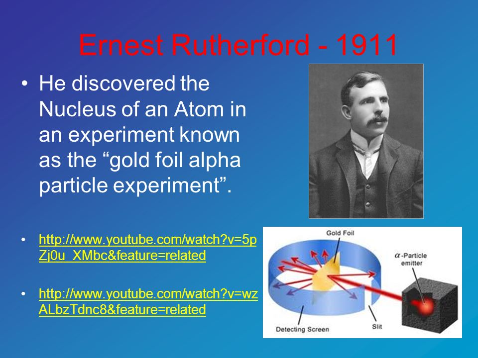 Ernest Rutherford He discovered the Nucleus of an Atom in an experiment known as the gold foil alpha particle experiment .