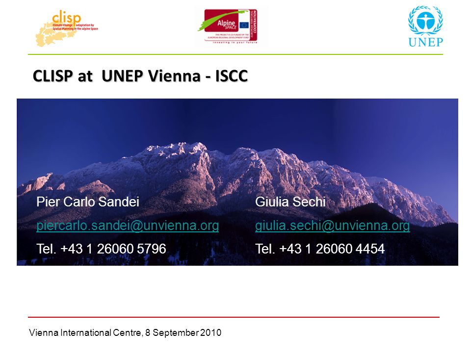 CLISP at UNEP Vienna - ISCC Giulia Sechi Tel.
