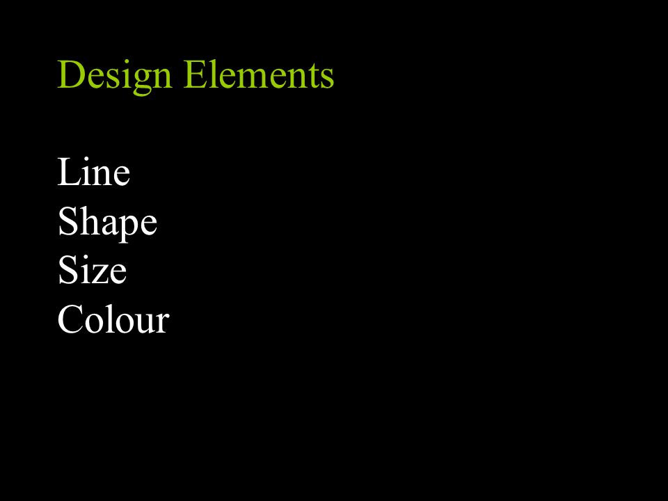 Design Elements Line Shape Size Colour