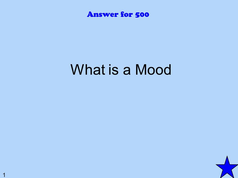 1 Answer for 500 What is a Mood