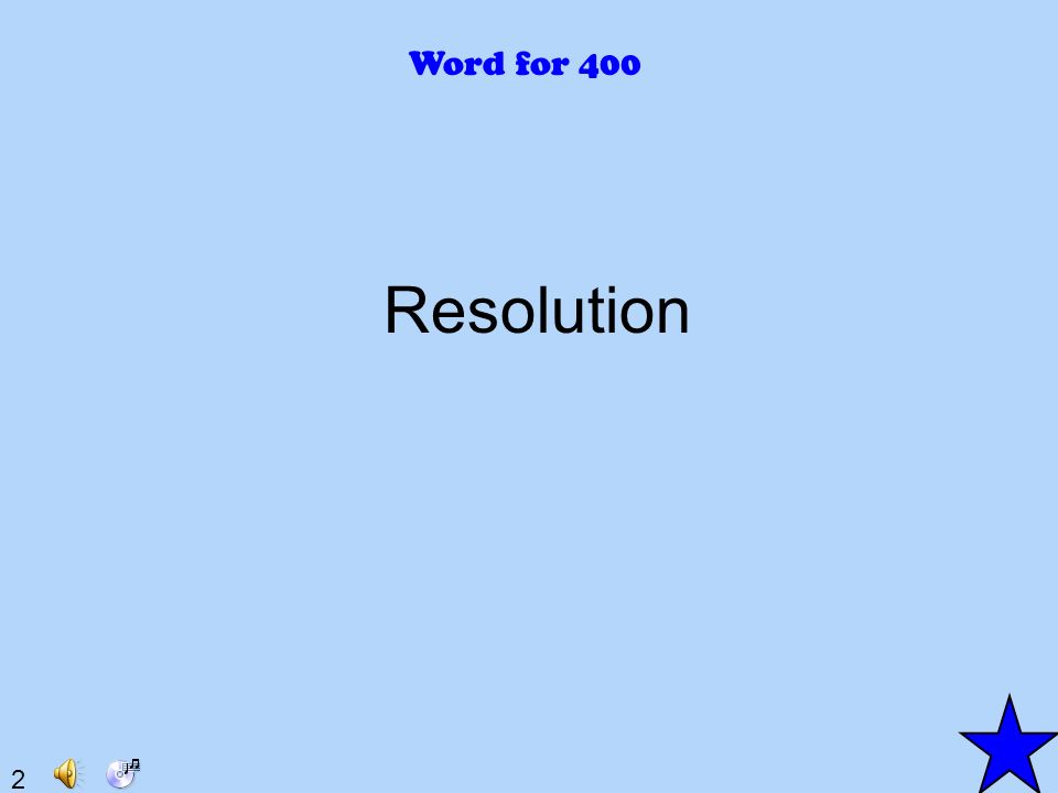 2 Word for 400 Resolution