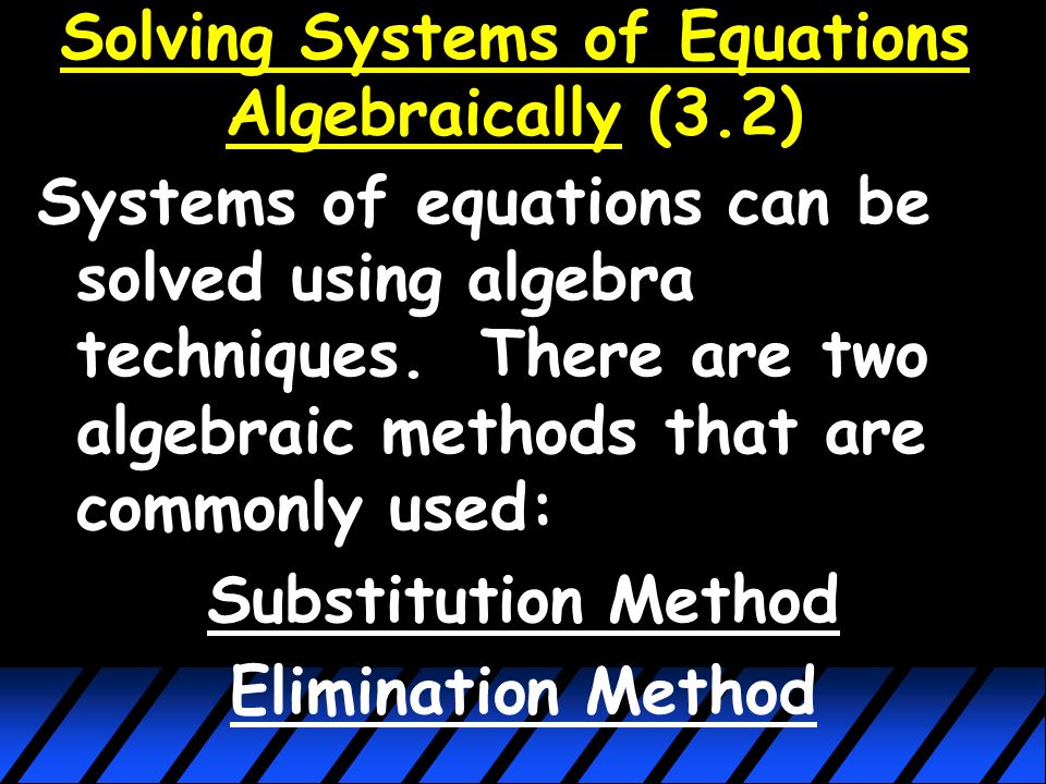 Solving by Graphing Systems of equations can be solved by graphing each equation on the same plane.
