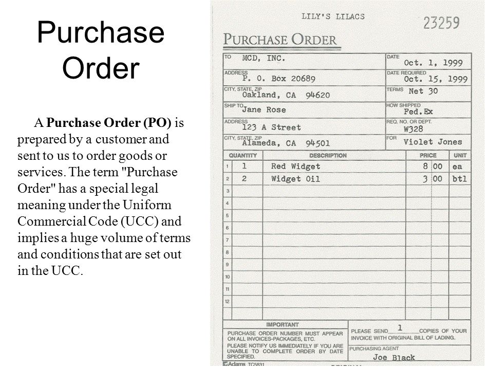 purchase order a purchase order po is prepared by a customer and po purchase order