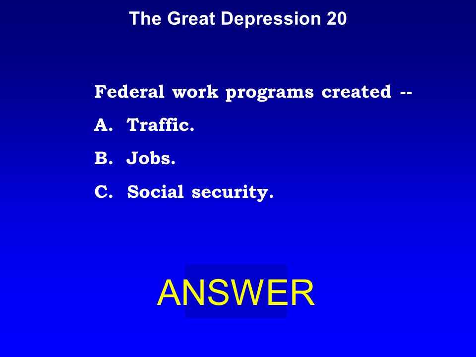 The Great Depression 10 BOARD A. Protect the banking system.