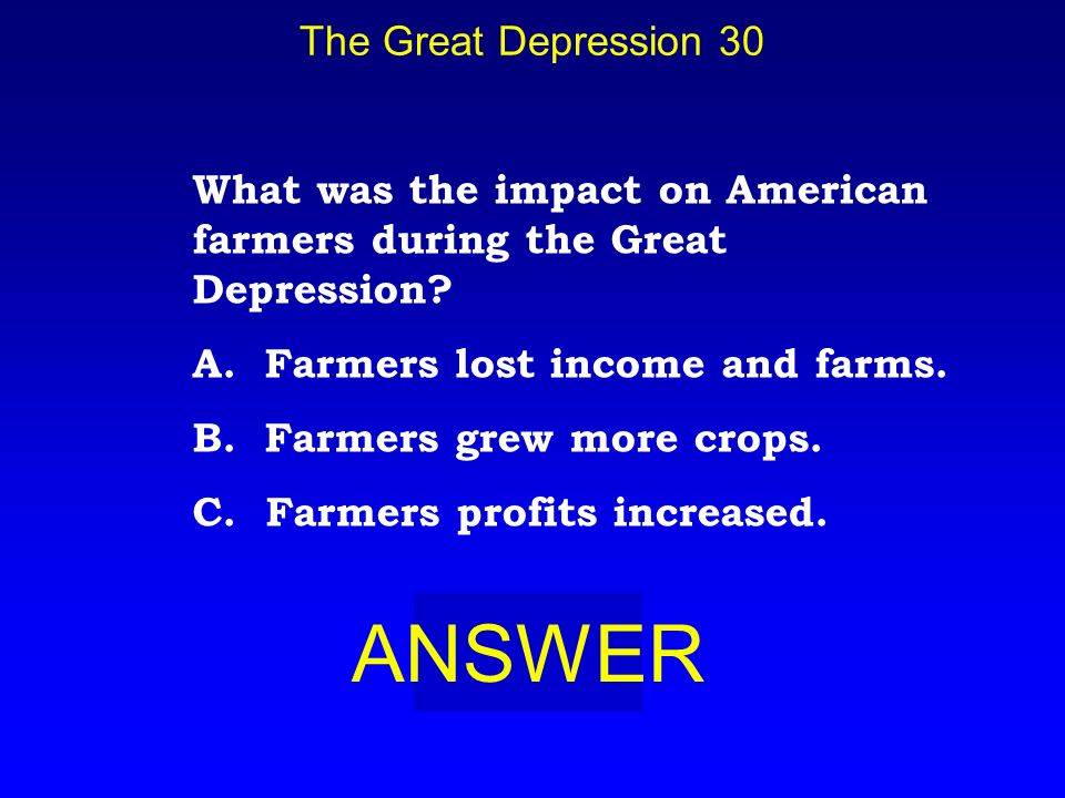 The Great Depression 20 BOARD B. Jobs