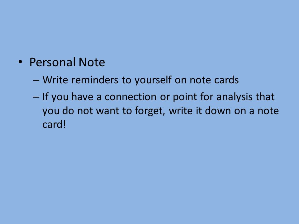 note card method for research for each source you will have a