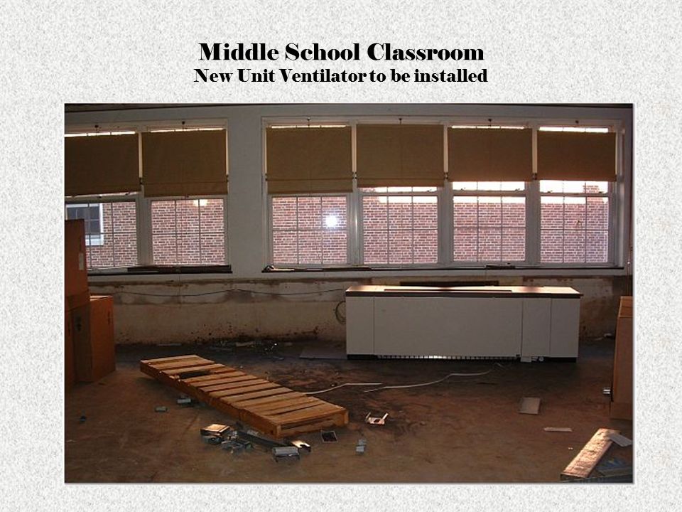 Middle School Classroom New Unit Ventilator to be installed