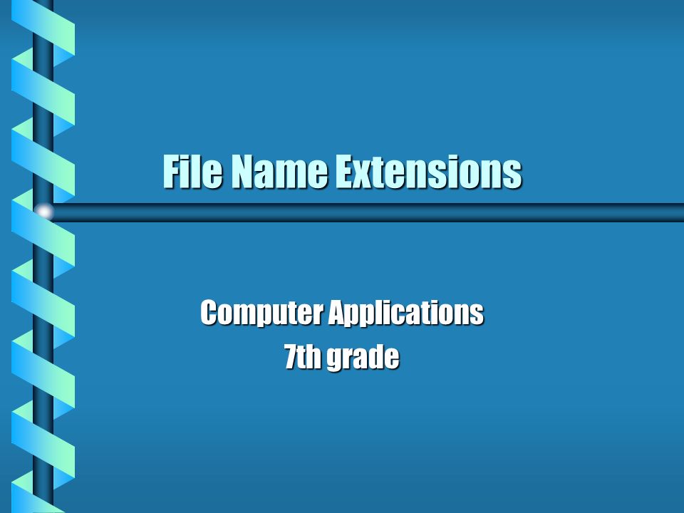 File Name Extensions Computer Applications 7th grade