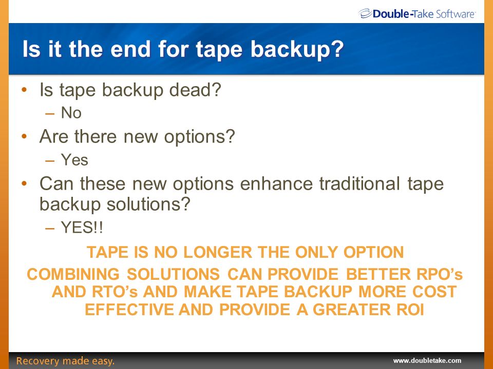 Is it the end for tape backup. Is tape backup dead.