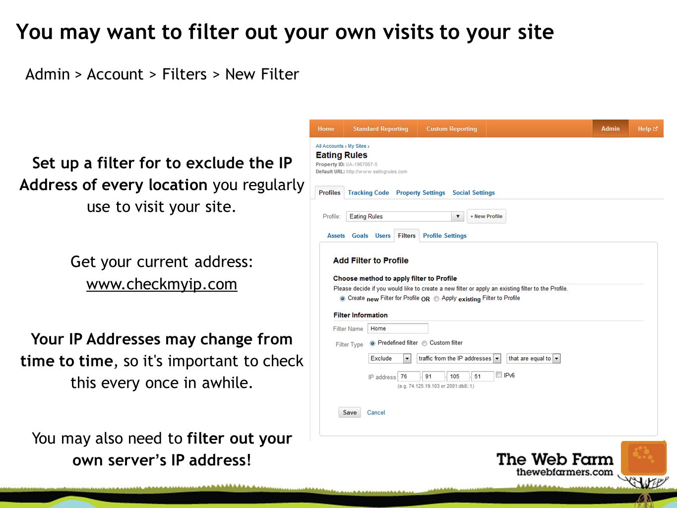 You may want to filter out your own visits to your site Admin > Account > Filters > New Filter Set up a filter for to exclude the IP Address of every location you regularly use to visit your site.