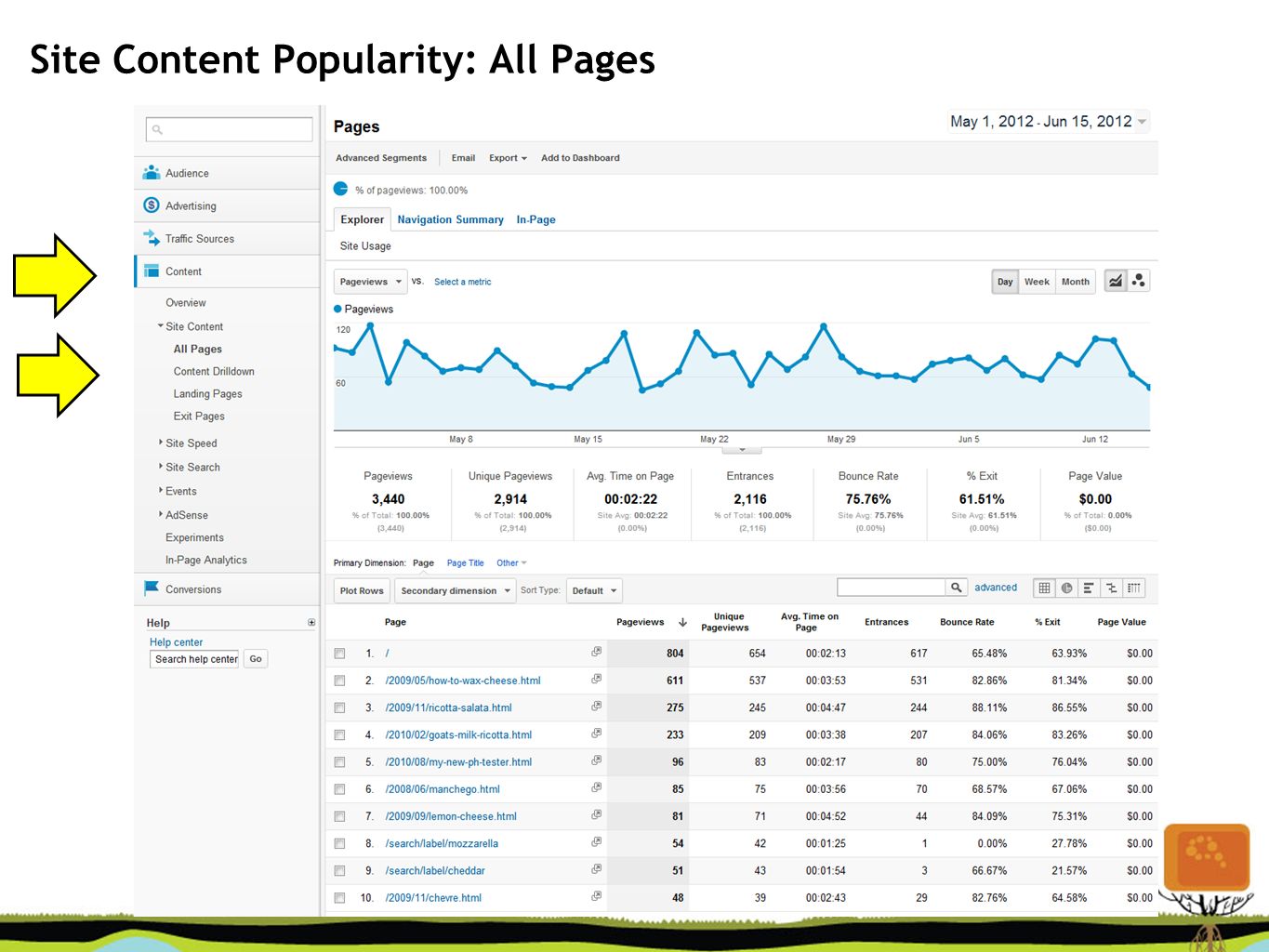 Site Content Popularity: All Pages