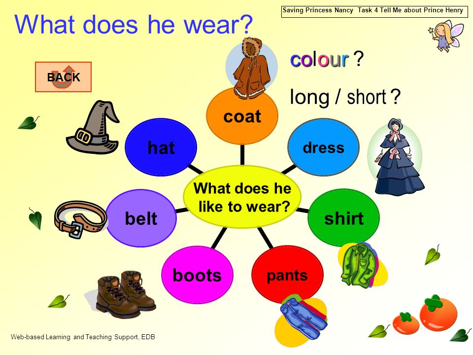 Web-based Learning and Teaching Support, EDB Saving Princess Nancy Task 4 Tell Me about Prince Henry What does he wear.