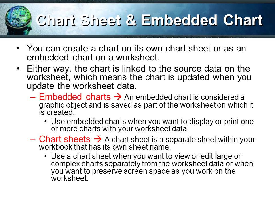 Define Chart Sheet