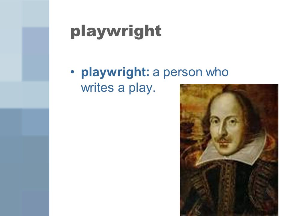 playwright playwright: a person who writes a play.