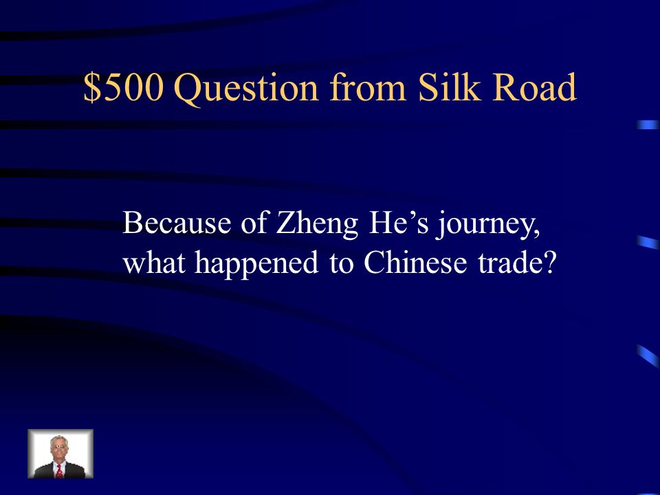 $400 Answer from Silk Road he wanted to show China’s power and expand trade for China