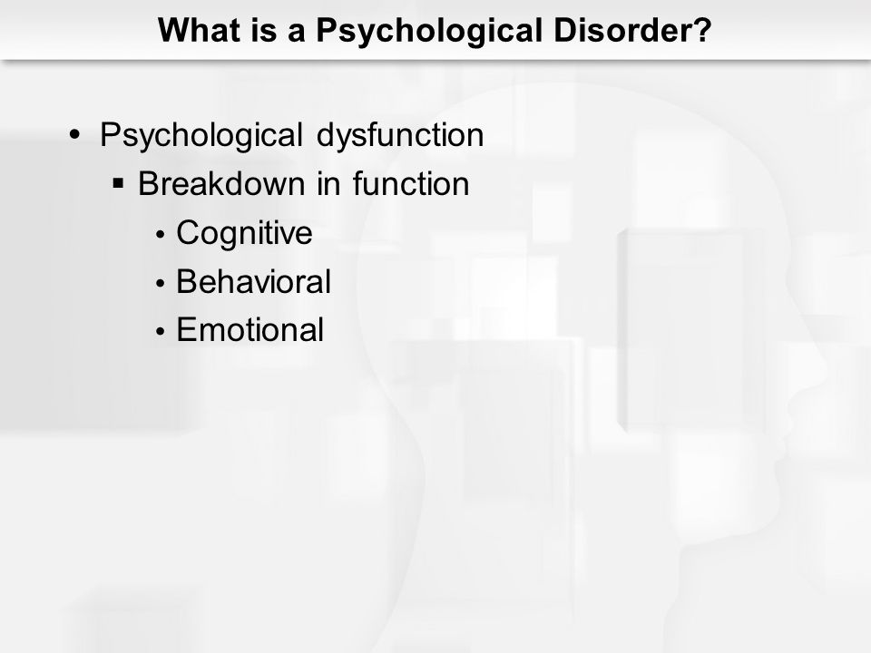 What is a Psychological Disorder.