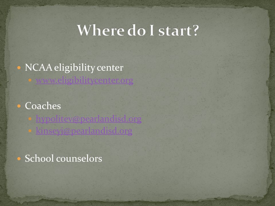 NCAA eligibility center   Coaches  School counselors