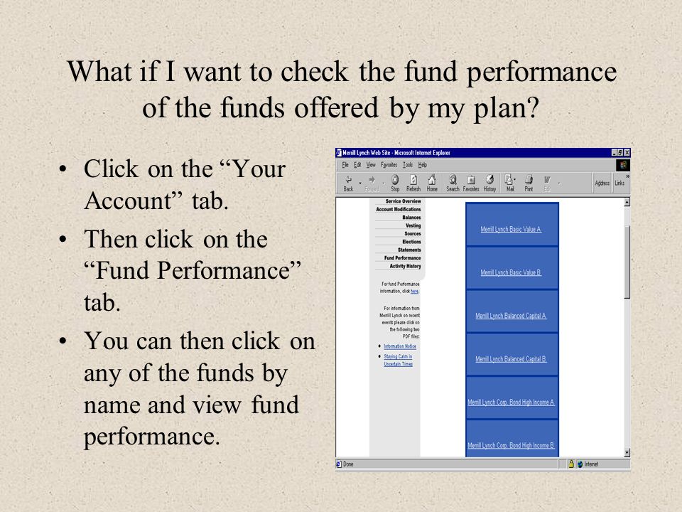 What if I want to check the fund performance of the funds offered by my plan.