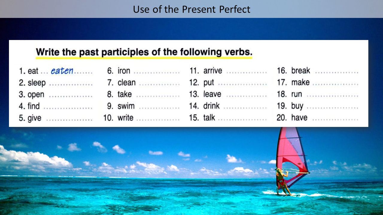 Use of the Present Perfect