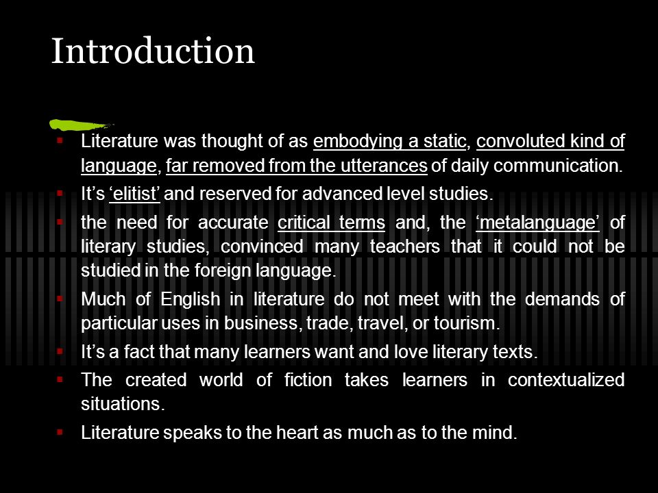 Literature in the Language Classroom Part A Aims and Objectives. - ppt  download