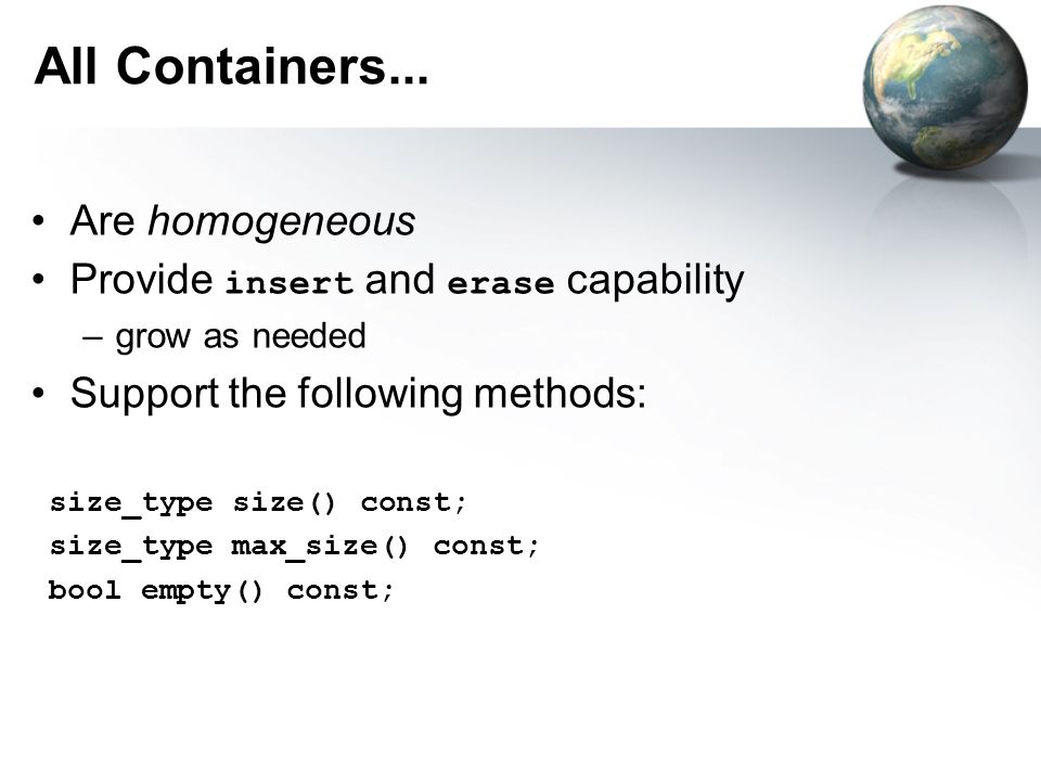 Containers and Iterators CNS 3370 Copyright 2003, Fresh Sources, Inc ...