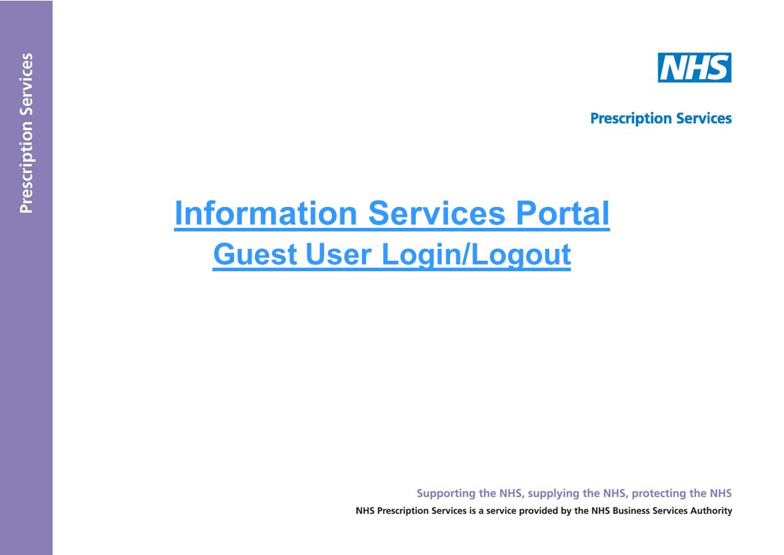 Information Services Portal Guest User Login/Logout