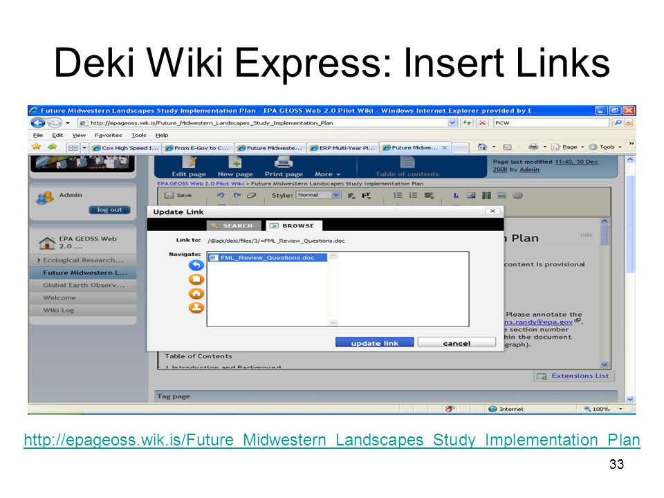 33 Deki Wiki Express: Insert Links