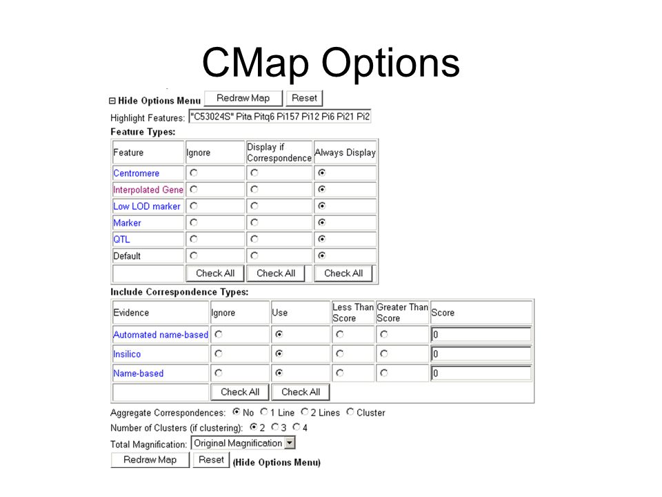 CMap Options
