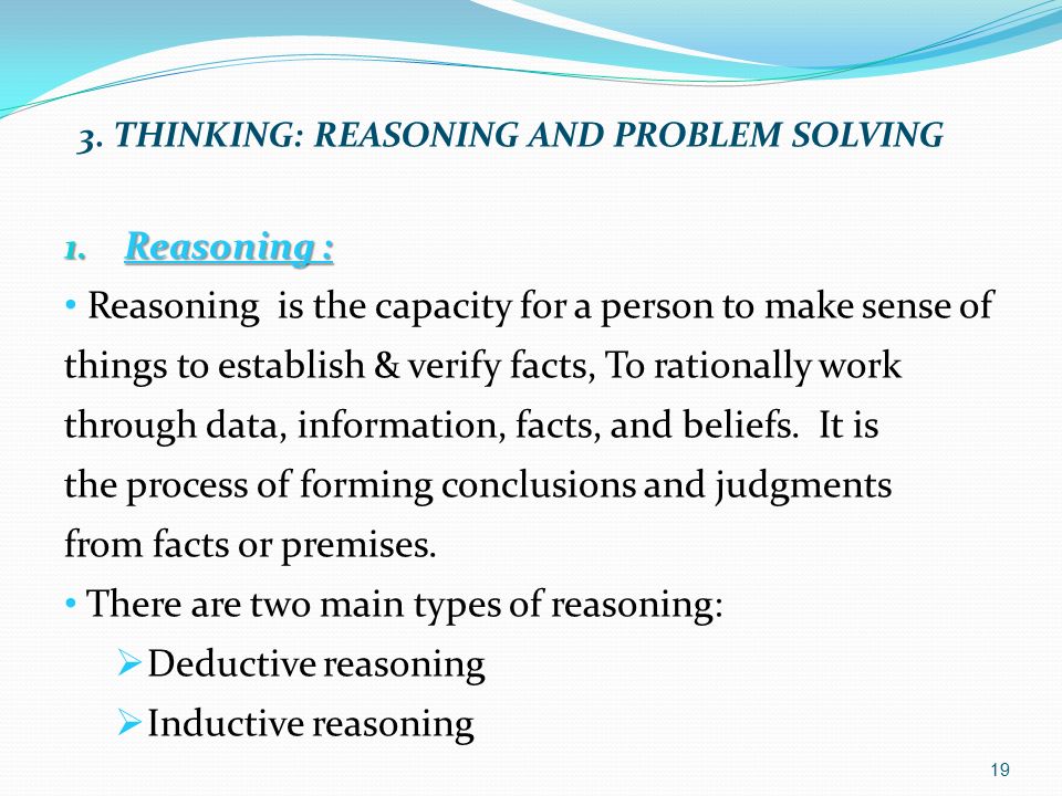 thinking reasoning and problem solving