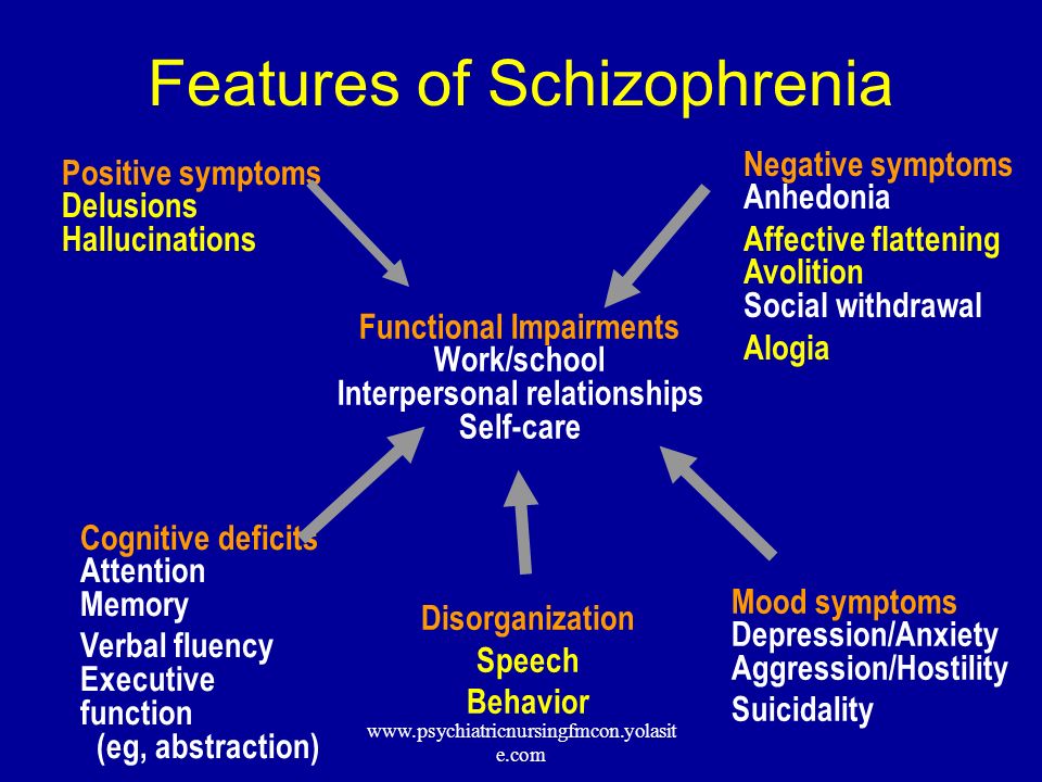 schizophrenia symptoms in females schizophrenia types