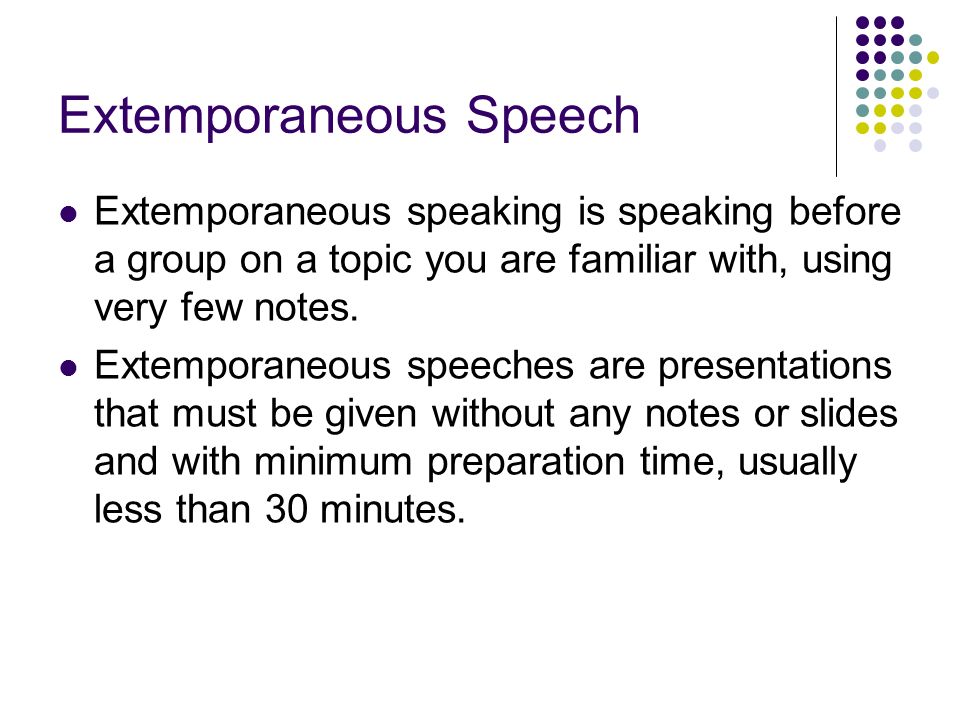 best topics for extemporaneous speech