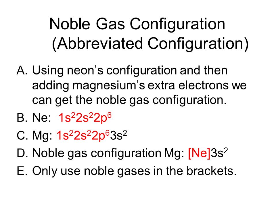 noble gases electron configuration