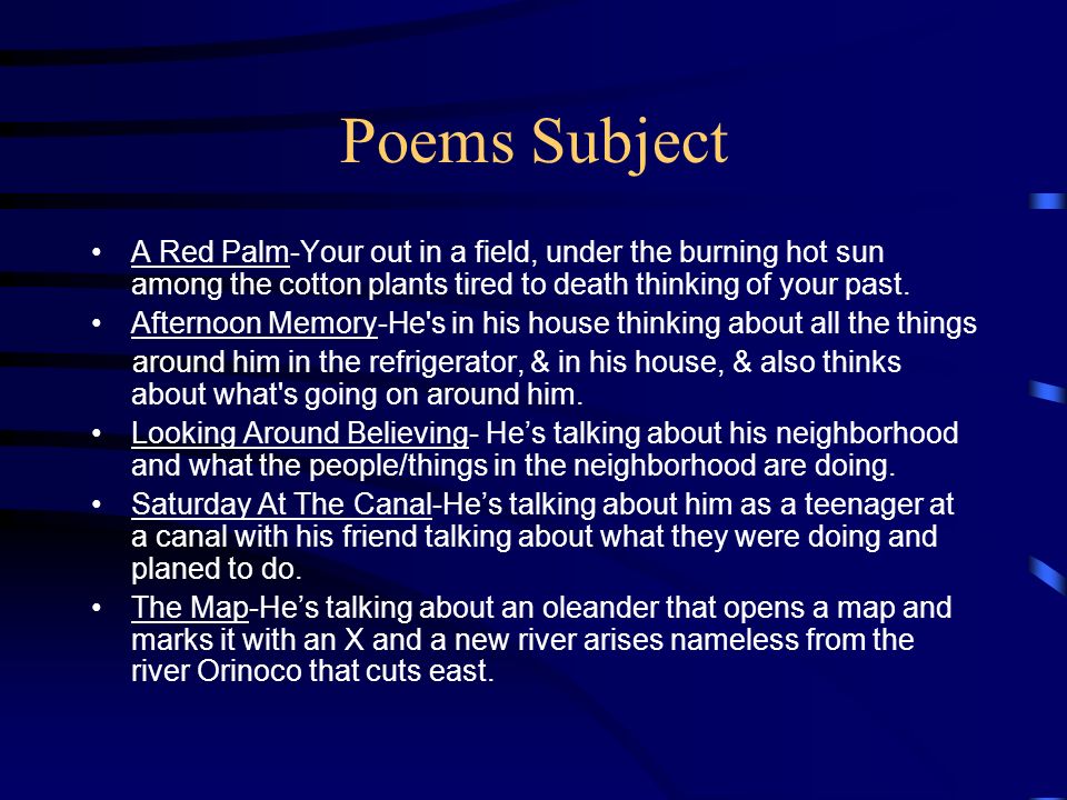 a red palm poem