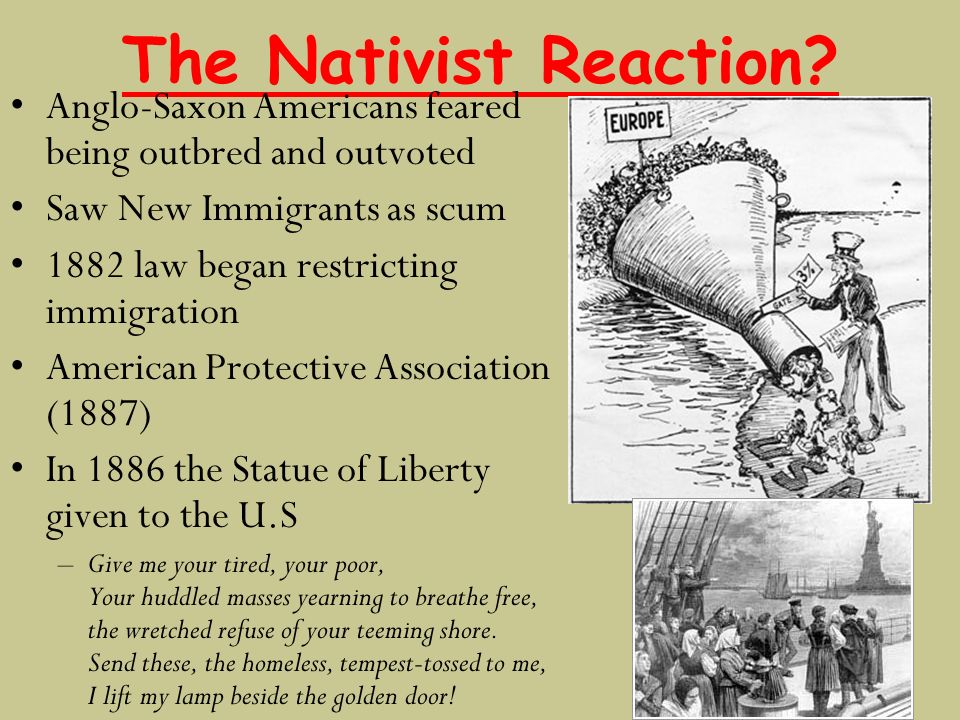 The Nativist Reaction.