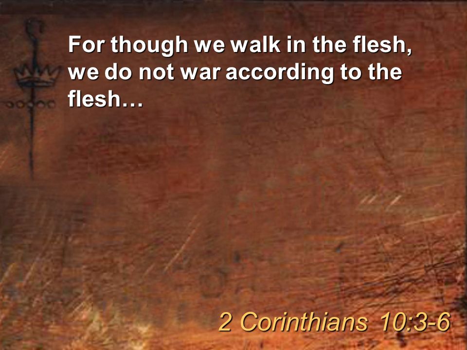 Image result for we do not war according to the flesh