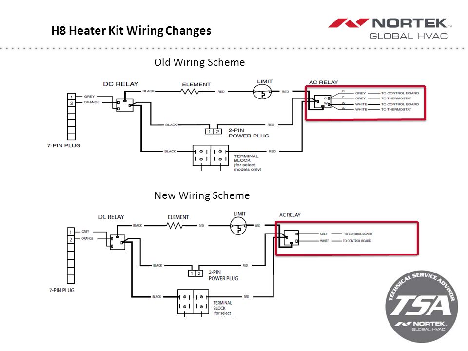 H8 Heater Kit Wiring Changes Old Wiring Scheme New Wiring Scheme