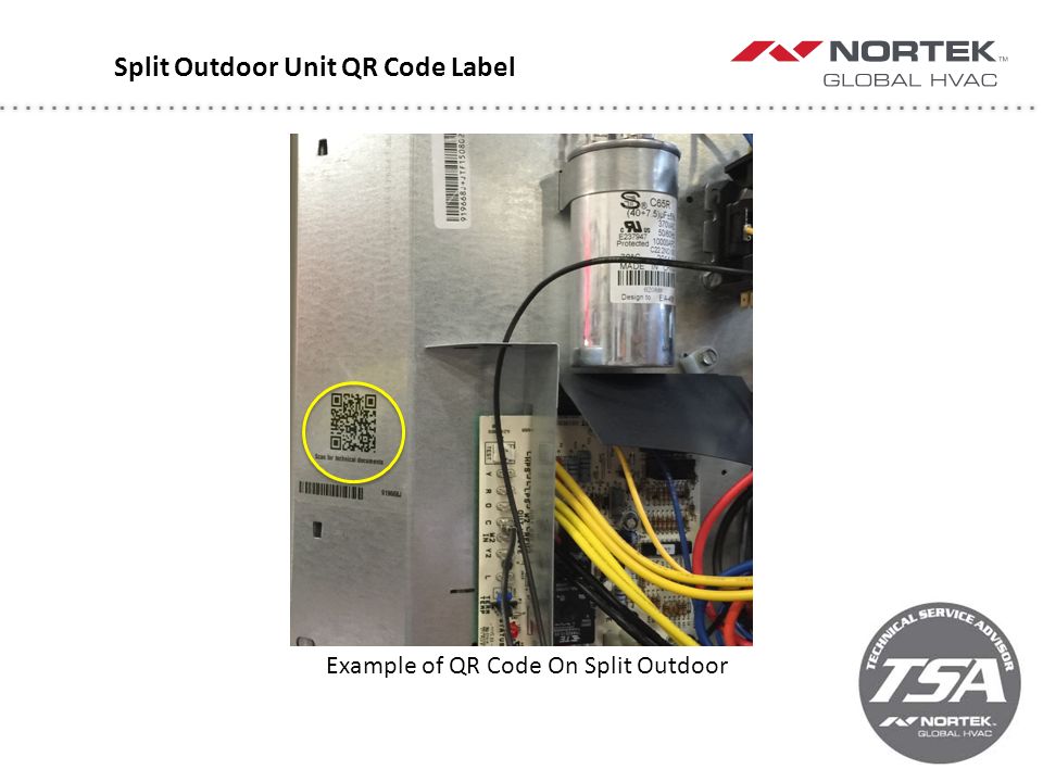 Split Outdoor Unit QR Code Label Example of QR Code On Split Outdoor