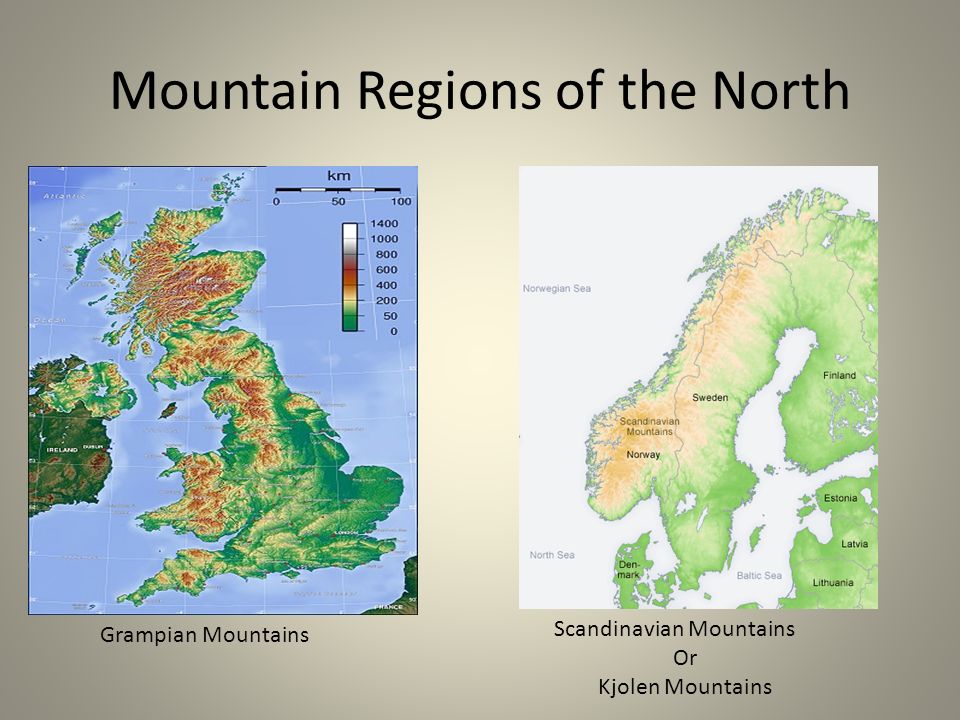 Mountain Regions of the North Grampian Mountains Scandinavian Mountains Or Kjolen Mountains