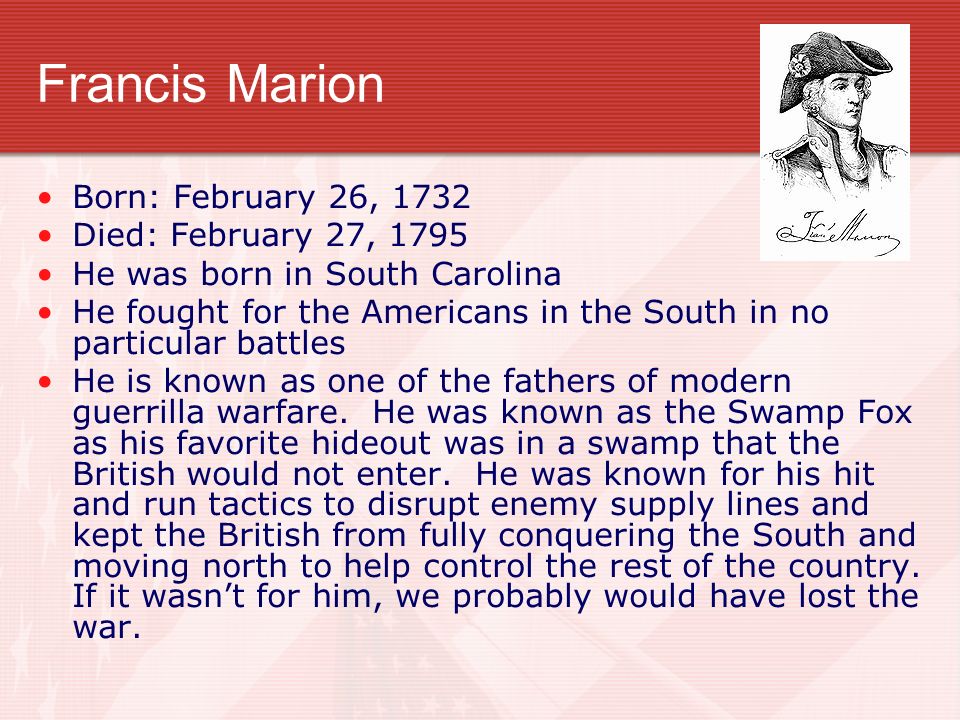 francis marion early life
