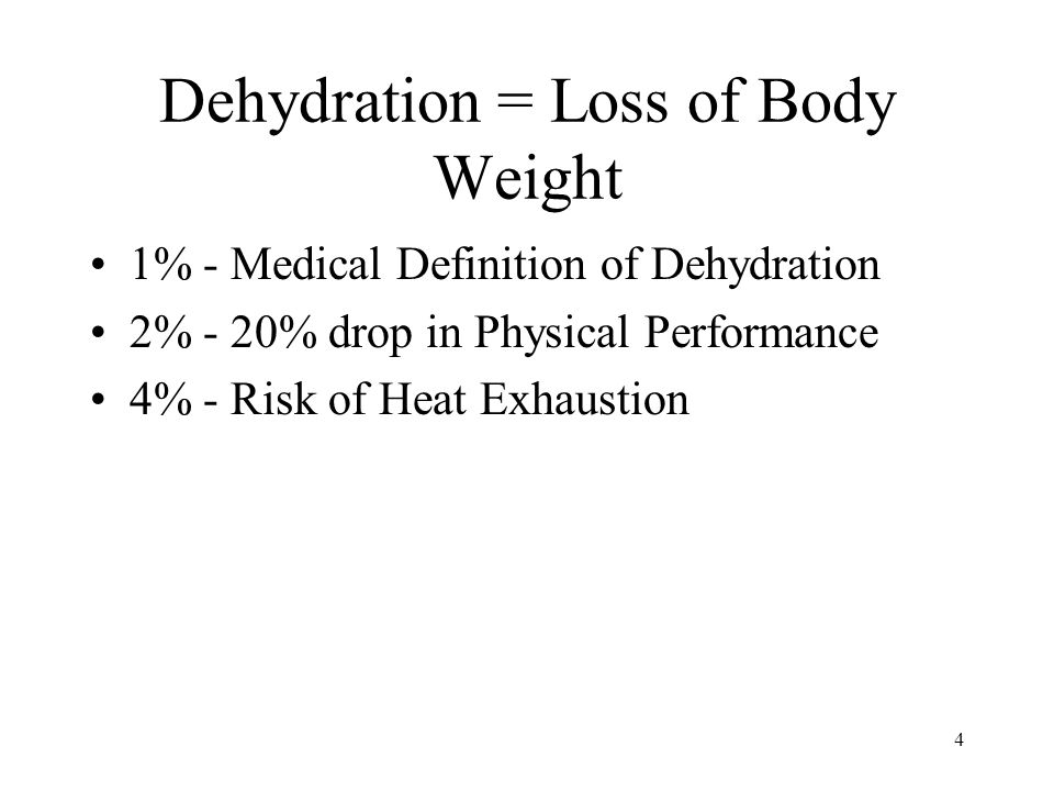 1 Hydration Dehydration & Hyponatremia. 2 Dehydration What is dehydration?  How can it be measured? - ppt download