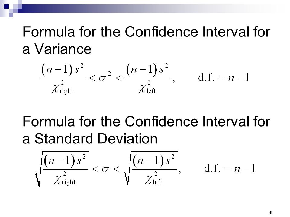 7.4 Confidence Intervals for Variance and Standard Deviation Statistics. -  ppt download