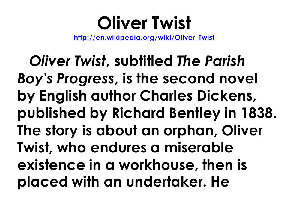 English 12 - Mr. Rinka Lesson #43 Oliver Twist By Charles Dickens. - ppt  download