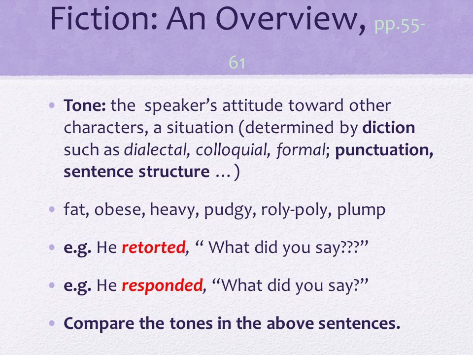 Ødelæggelse legation Vi ses i morgen Fiction Overview – Scholars/Honors English I Character, Plot, Structure,  Theme, Point of View, Tone (Irony), Symbolism. - ppt download
